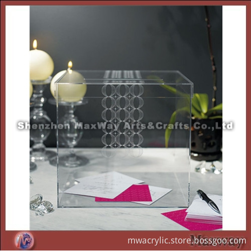 Clear squre polished acrylic container/vessel/receptacle box